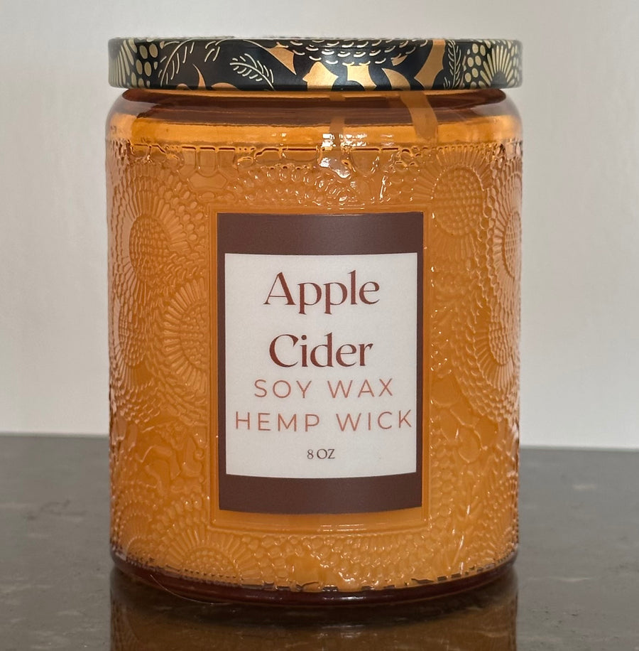 Apple Cider Soy Wax Candle Decorative Glass