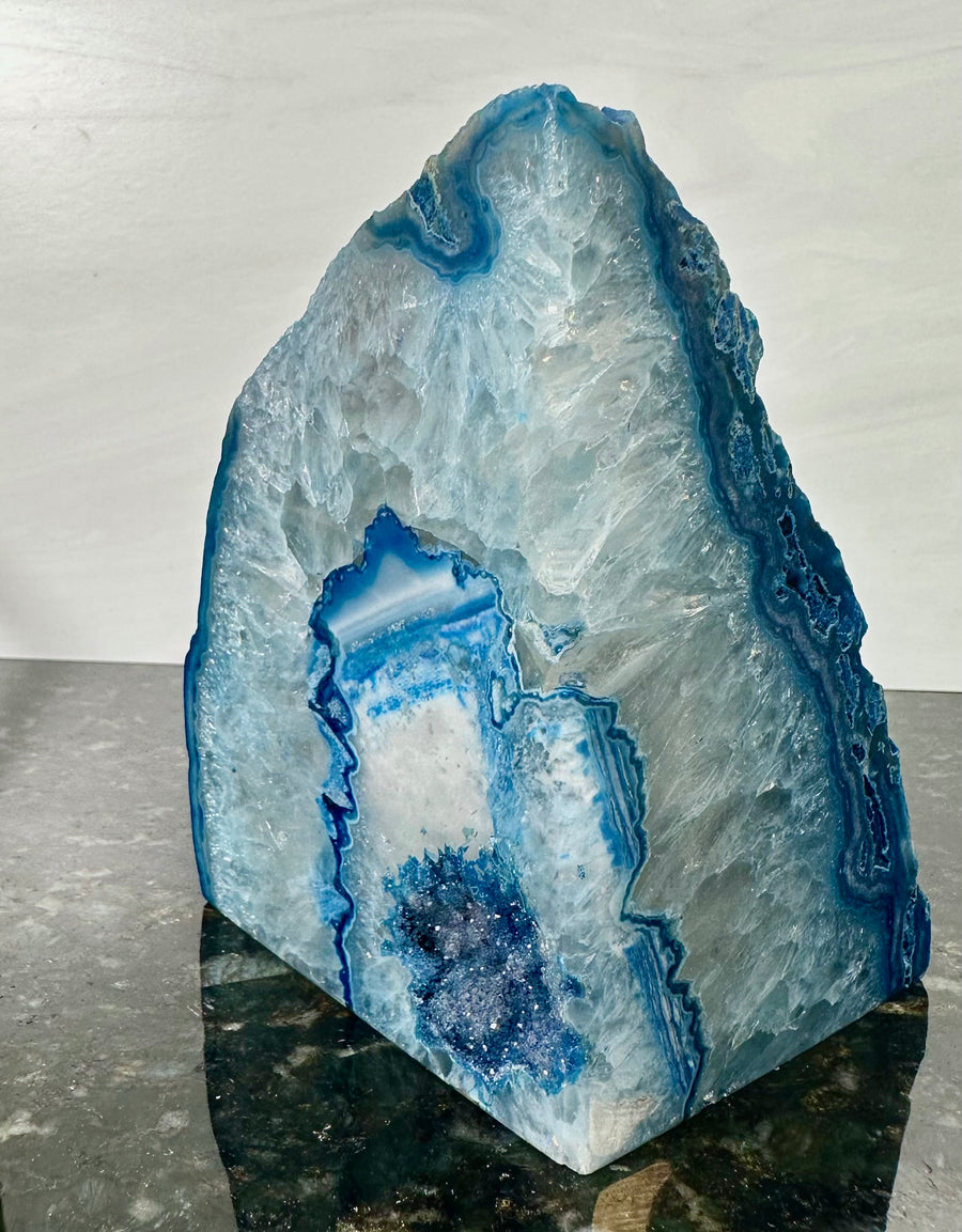 Blue Agate Bookend Pair